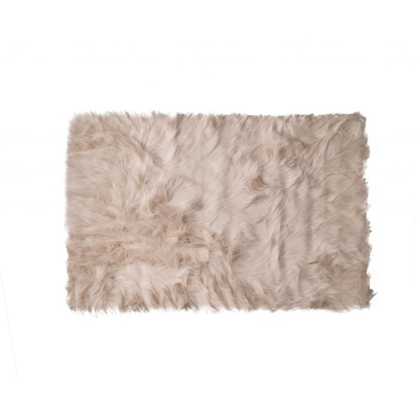 Homeroots HomeRoots 317267 2 x 3 in. Fur Sheepskin Rug & Throw - Taupe 317267 - main